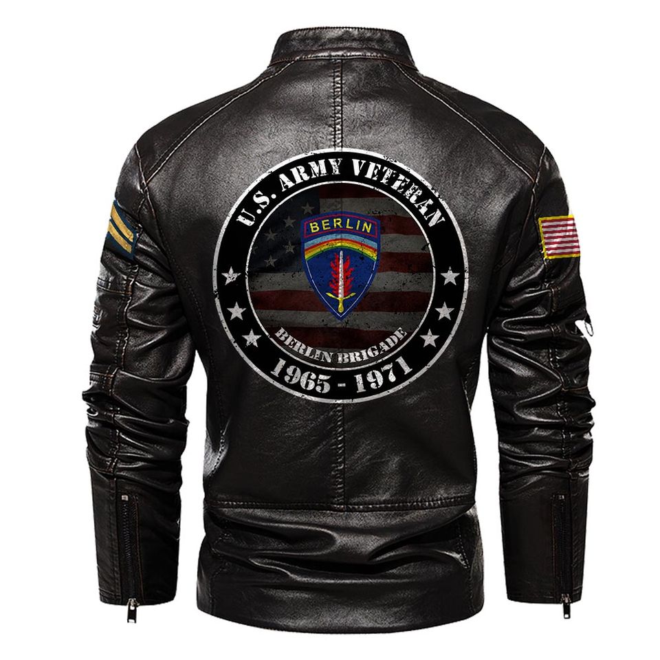 Customized Army Divisions Stand Collar Leather Jackets