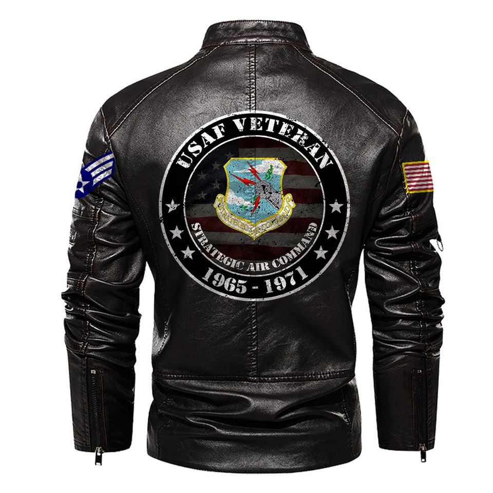 Customized USAF Command Stand Collar Leather Jackets