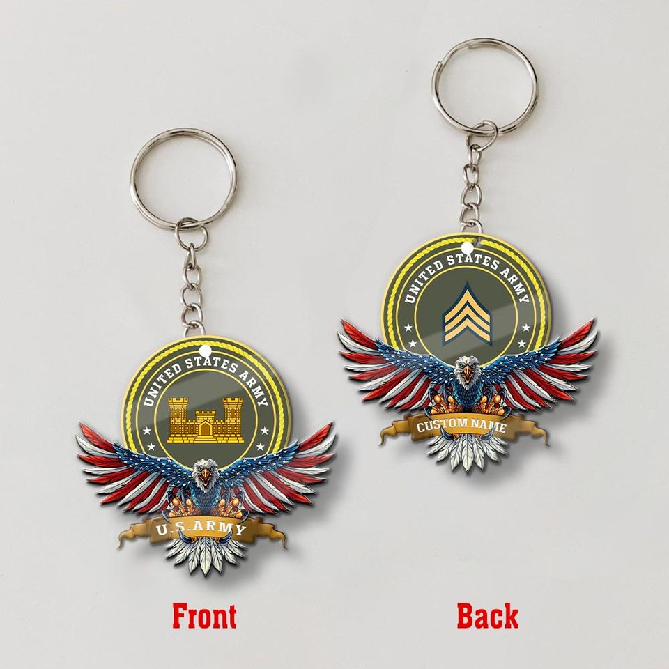 Customized Army Branches acrylic keychain