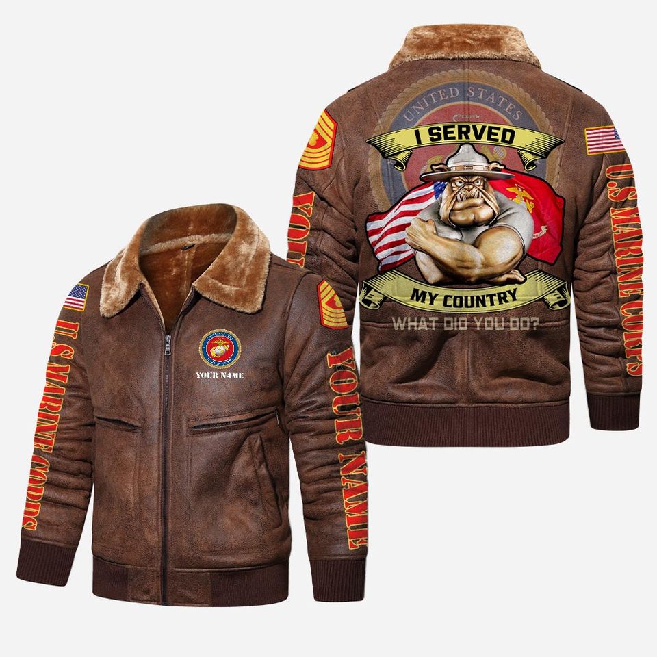 I Served My Country What Did You Do Lapel Leather Jacket