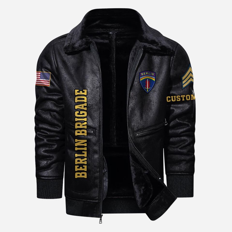 Customized Army Divisions – Once a soldier Always a soldier Fur Leather Jacket