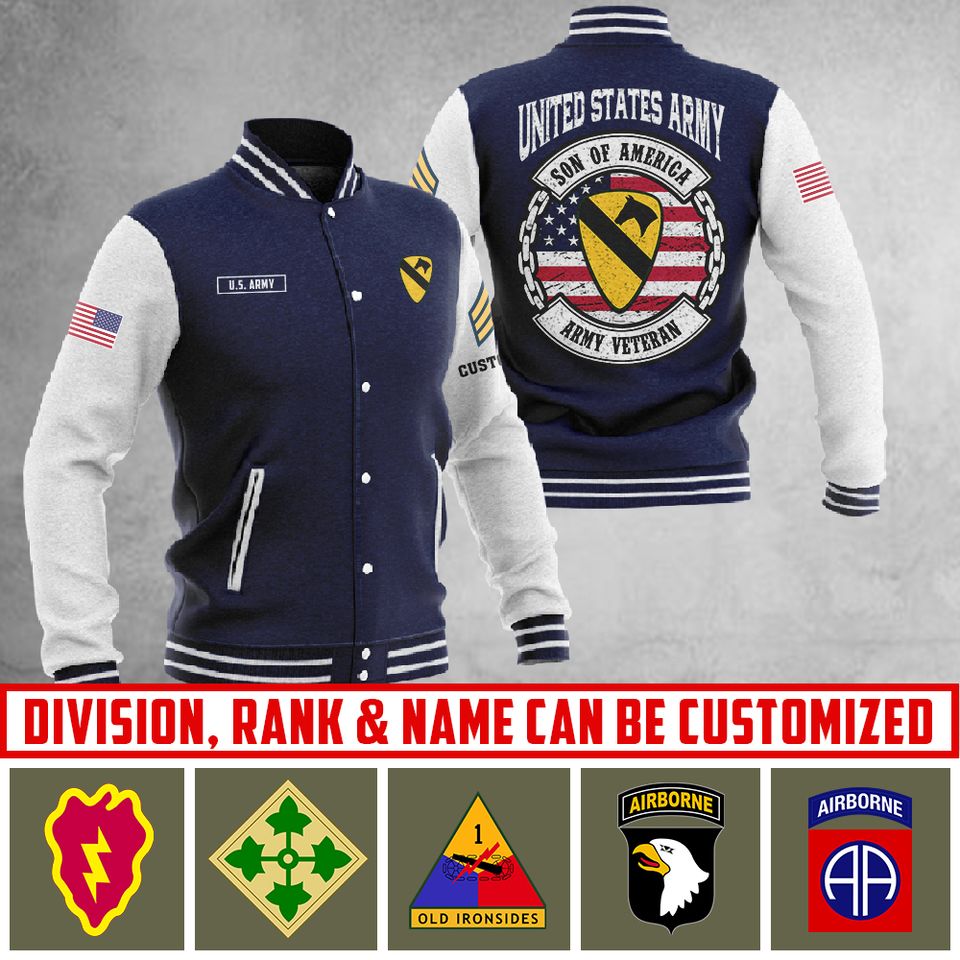 Customized Army Divisions Baseball Jacket