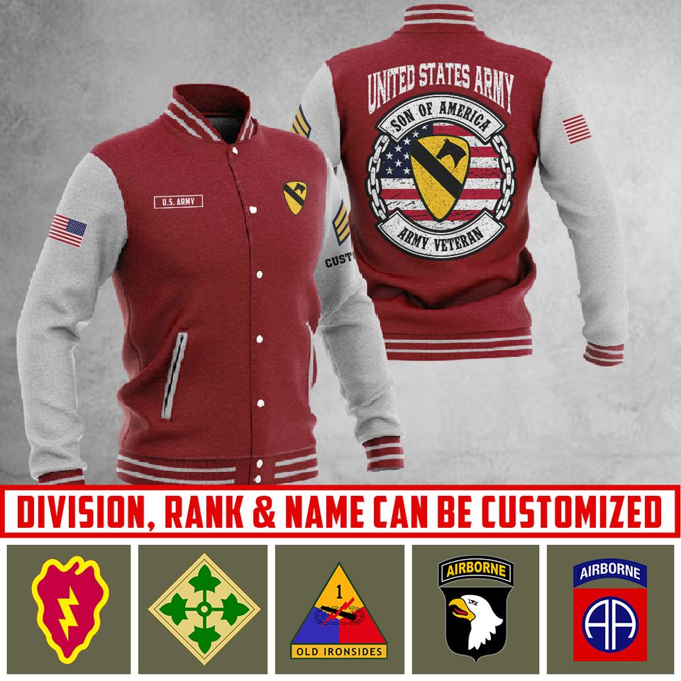 Customized Army Divisions Baseball Jacket