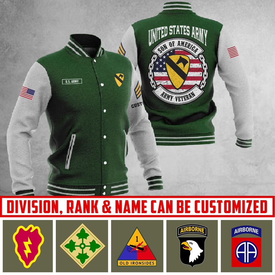 Customized Army Divisions Baseball Jacket