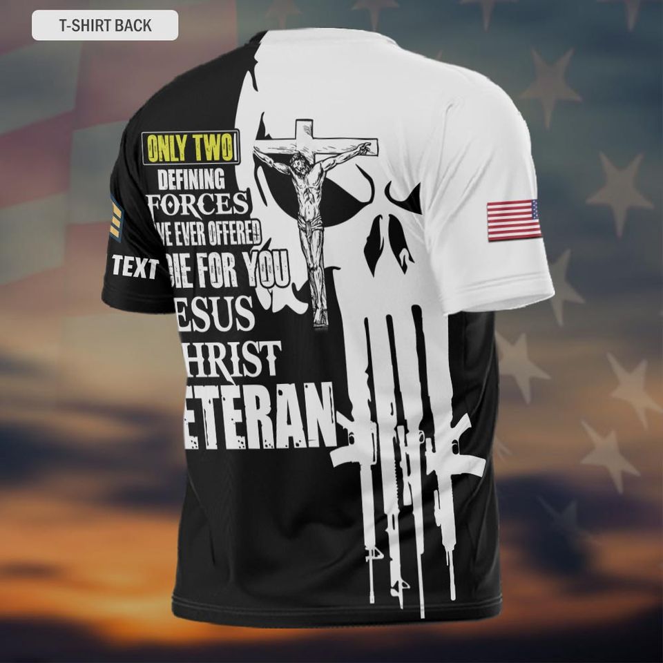 3D Custom T-Shirt with Religious and Veteran Design