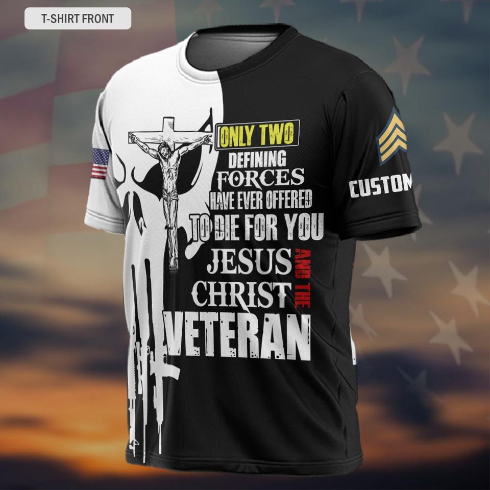3D Custom T-Shirt with Religious and Veteran Design