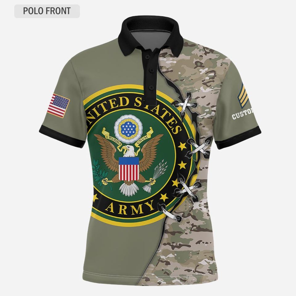 Customized U.S. AM Camouflage 3D Polo Shirt