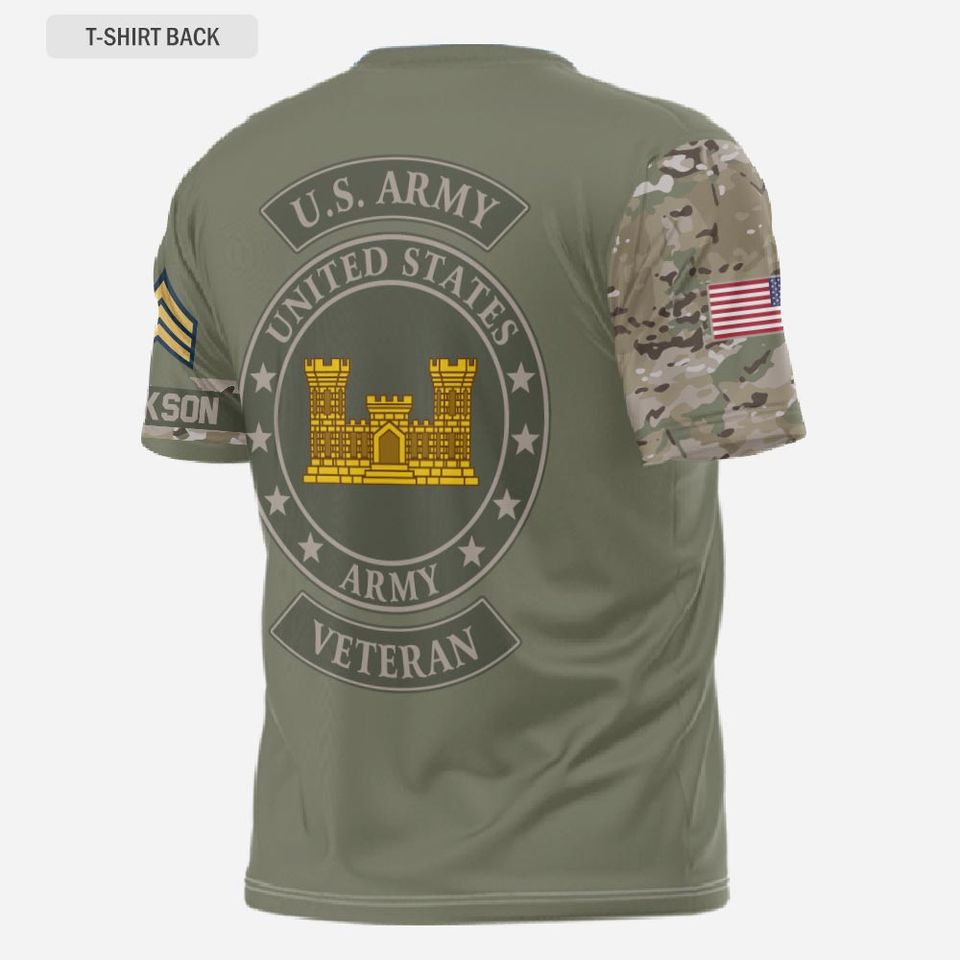3D U.S. Army Branch Custom T-Shirt