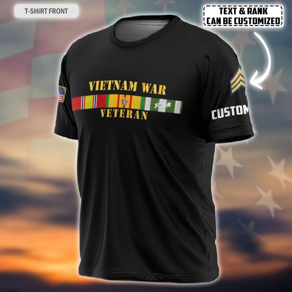 Custom Vietnam War Veteran 3D T-Shirt