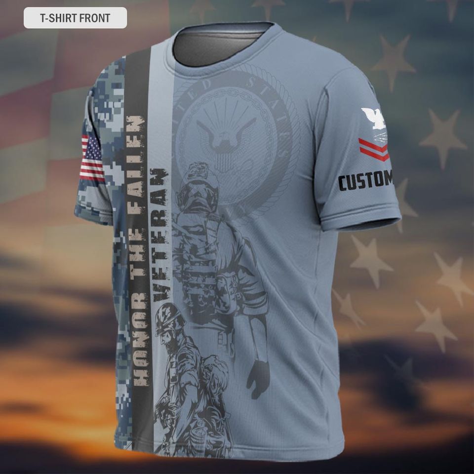 Customized US Veteran Honor The Fallen T-shirt