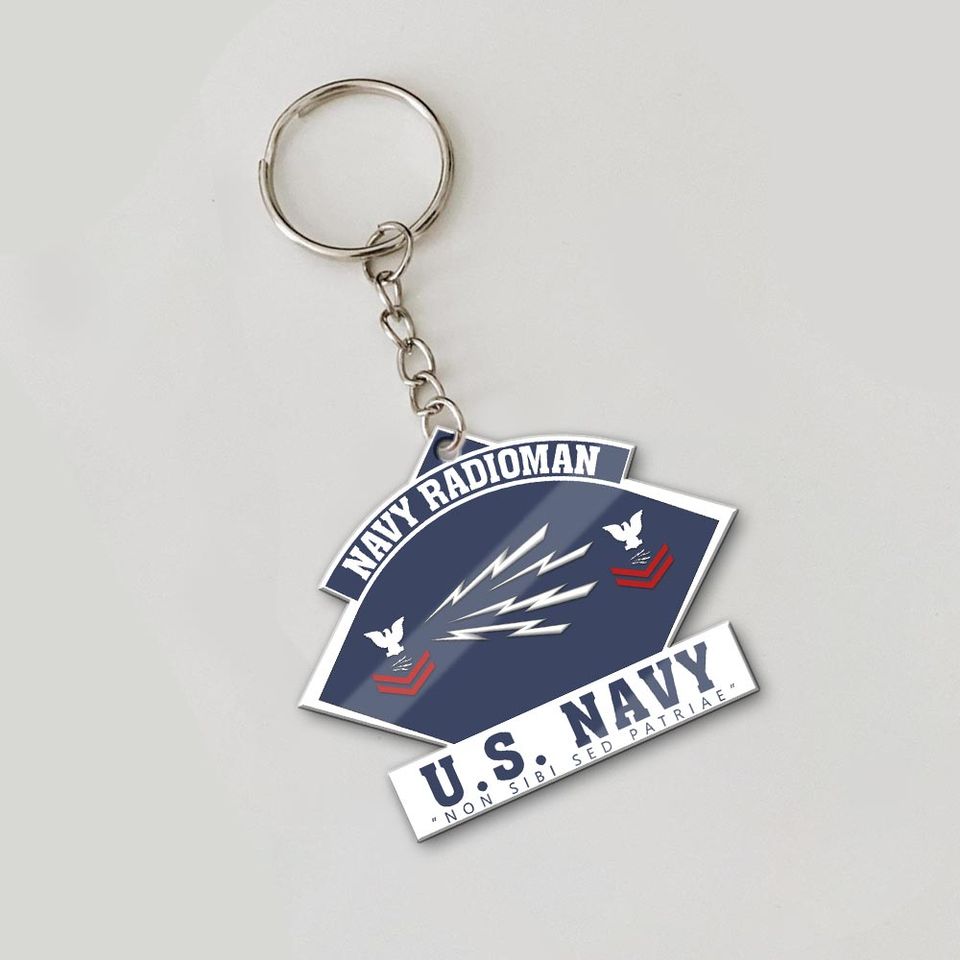 Customized US Navy Ratings Proudly Served acrylic keychain