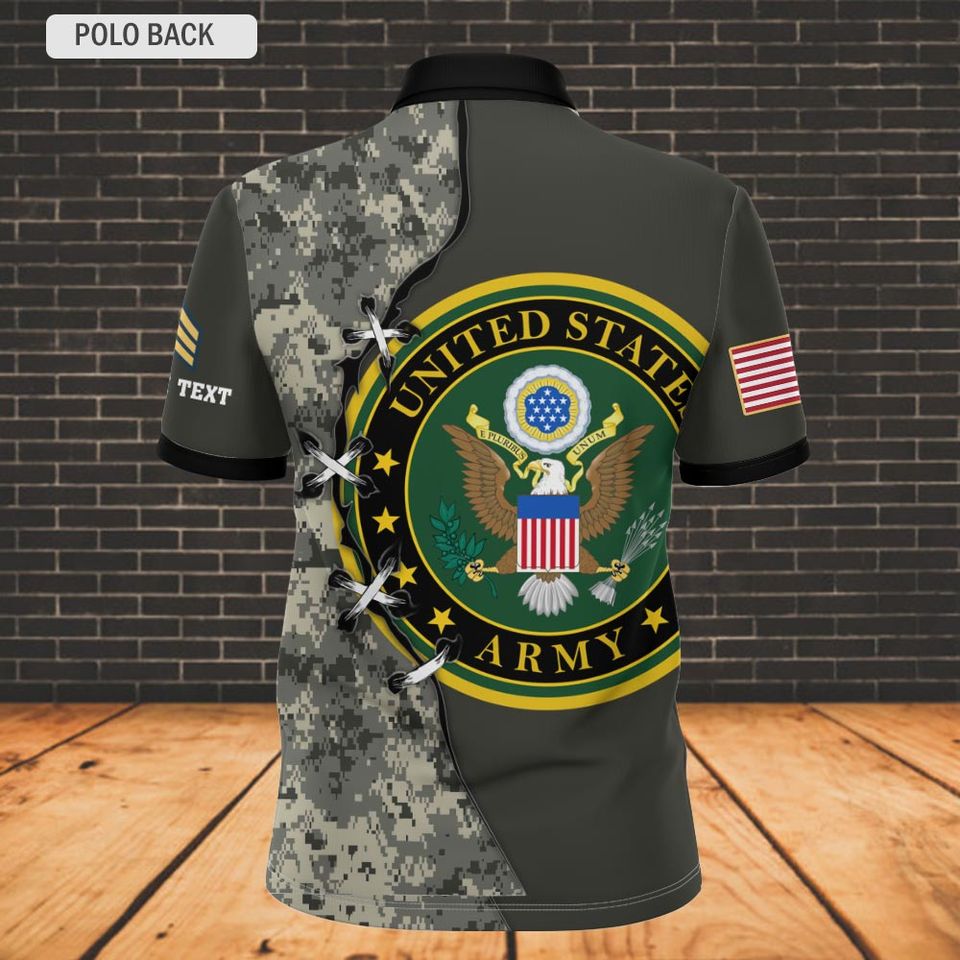 Custom Camouflage 3D Veteran Polo Shirt
