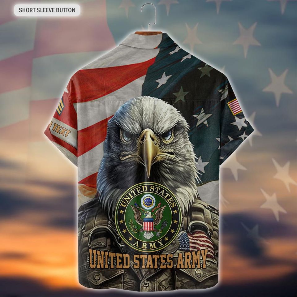 Customized U.S Veteran Eagle Soldier Hawaiian Shirt