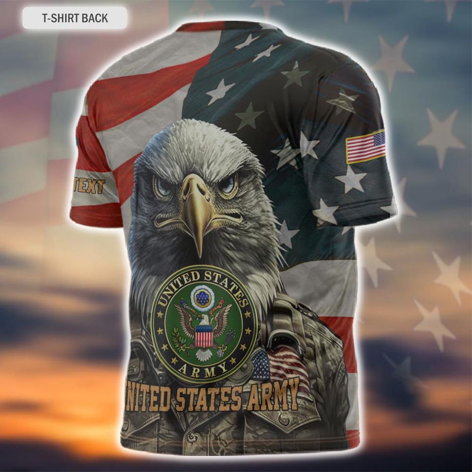 Customized U.S. Veteran Eagle Soldier 3D T-Shirt