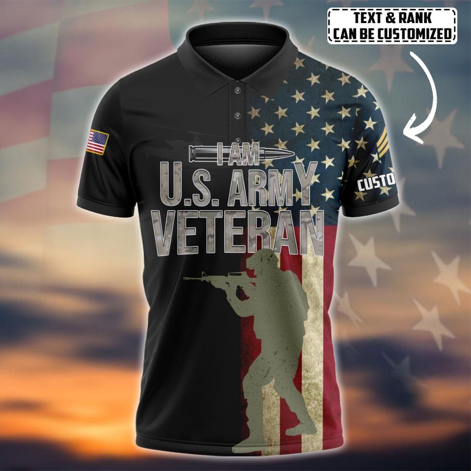 Customized I Am U.S Army Veteran – Polo Shirt