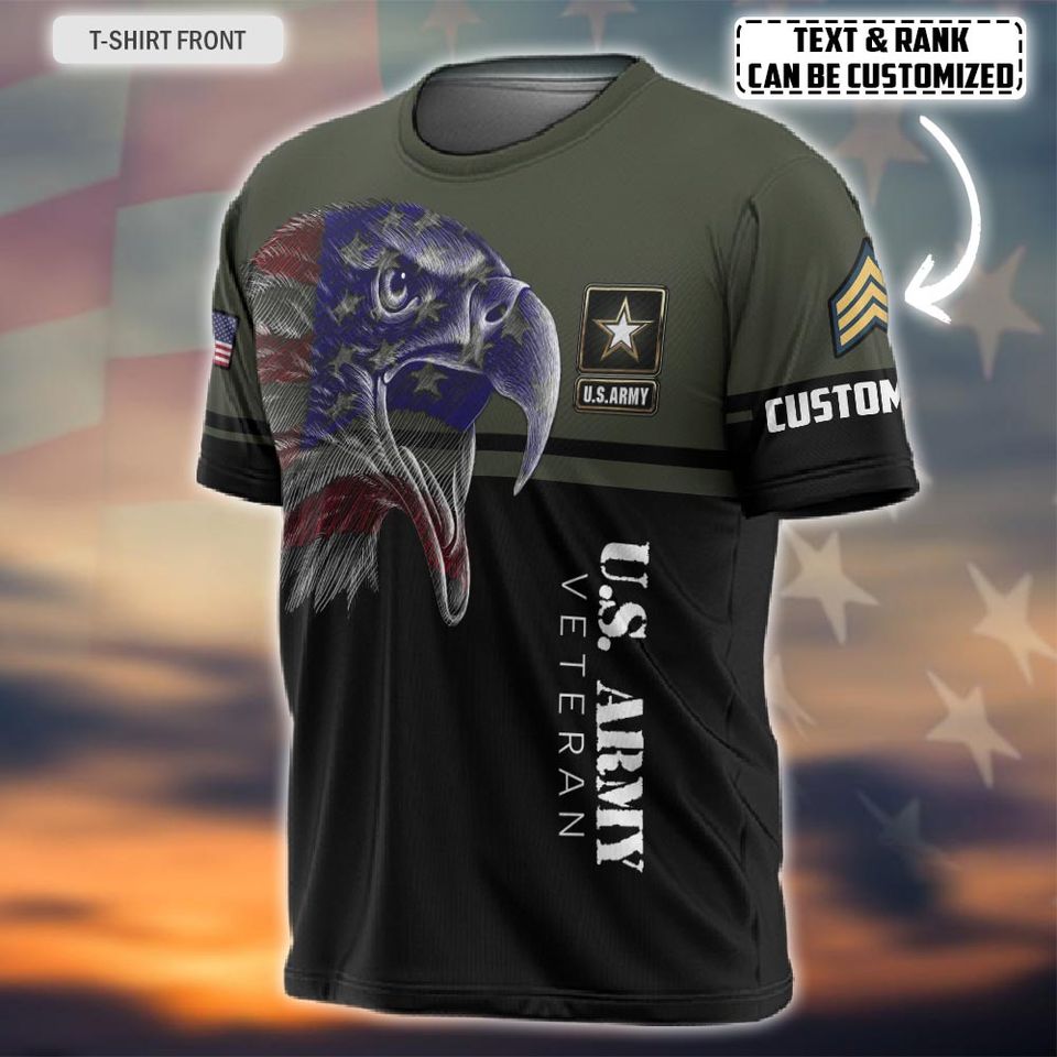 Customized U.S Veteran Eagle Pride  3D shirt