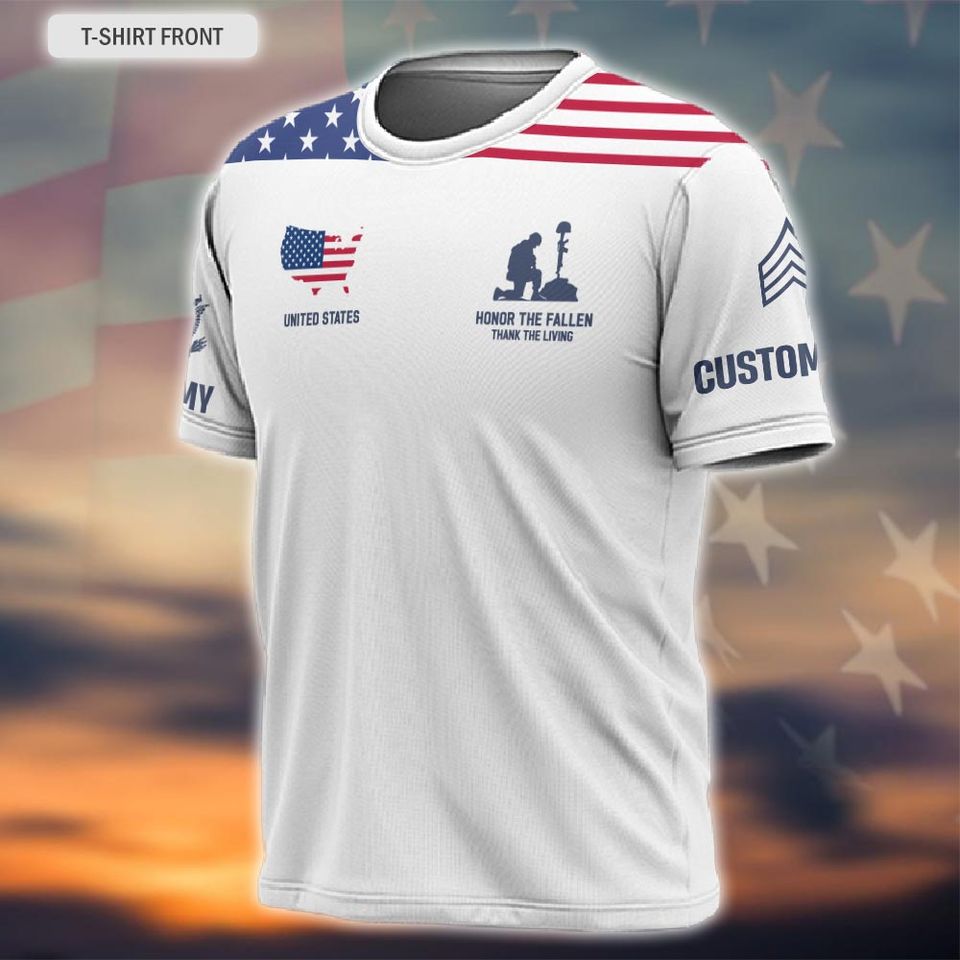 Customized U.S Veteran Honor The Fallen 3D T-Shirt