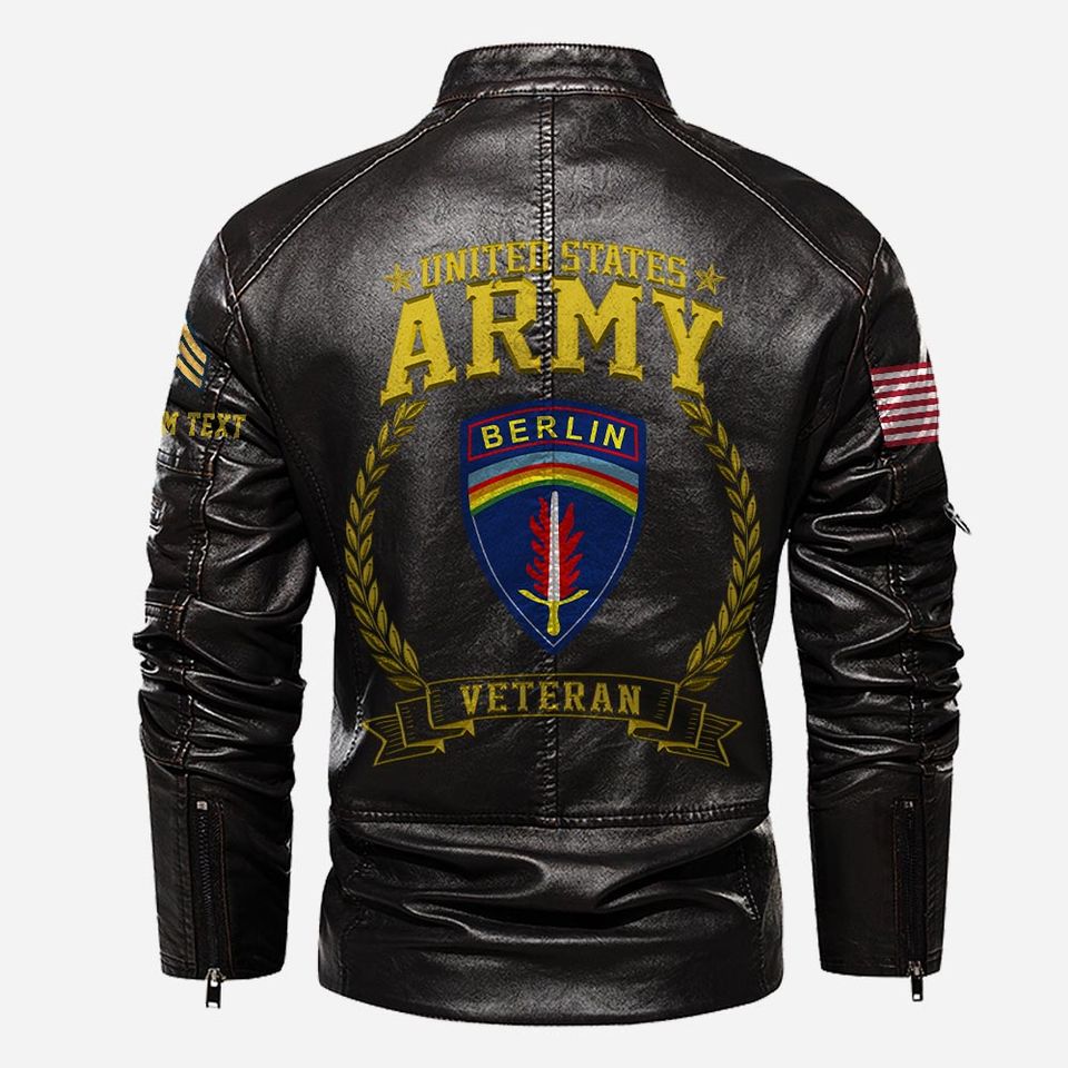 Customized Army Divisions Stand Collar Leather Jackets