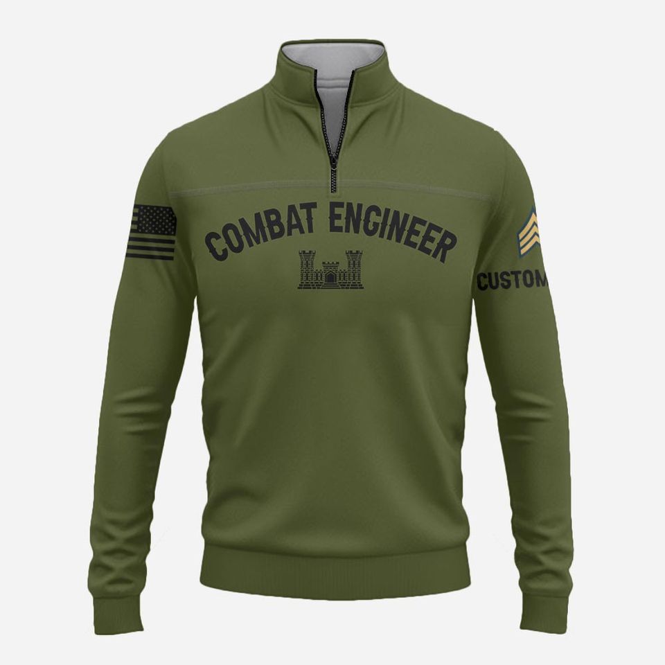 Customized Army Branches Zip Neck Sweaters