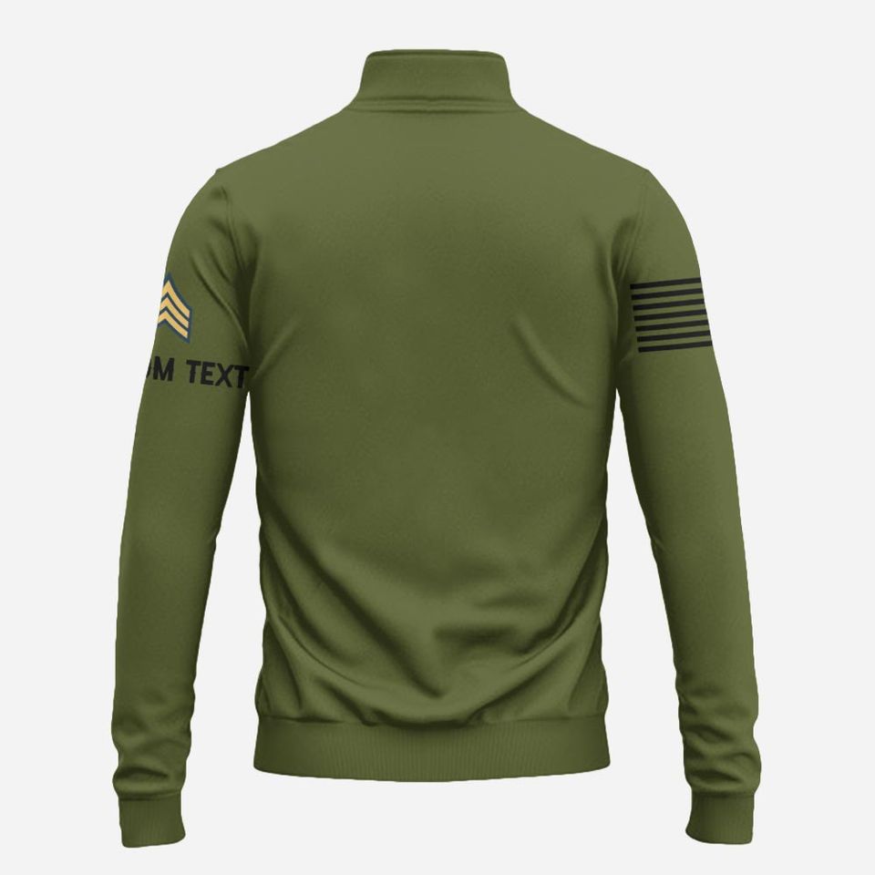 Customized Army Divisions Zip Neck Sweater