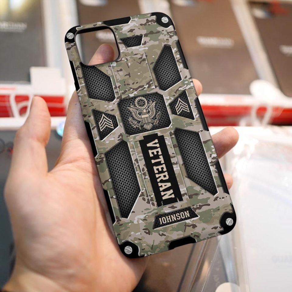 Customized US Veteran Camouflage Pattern Phone Case