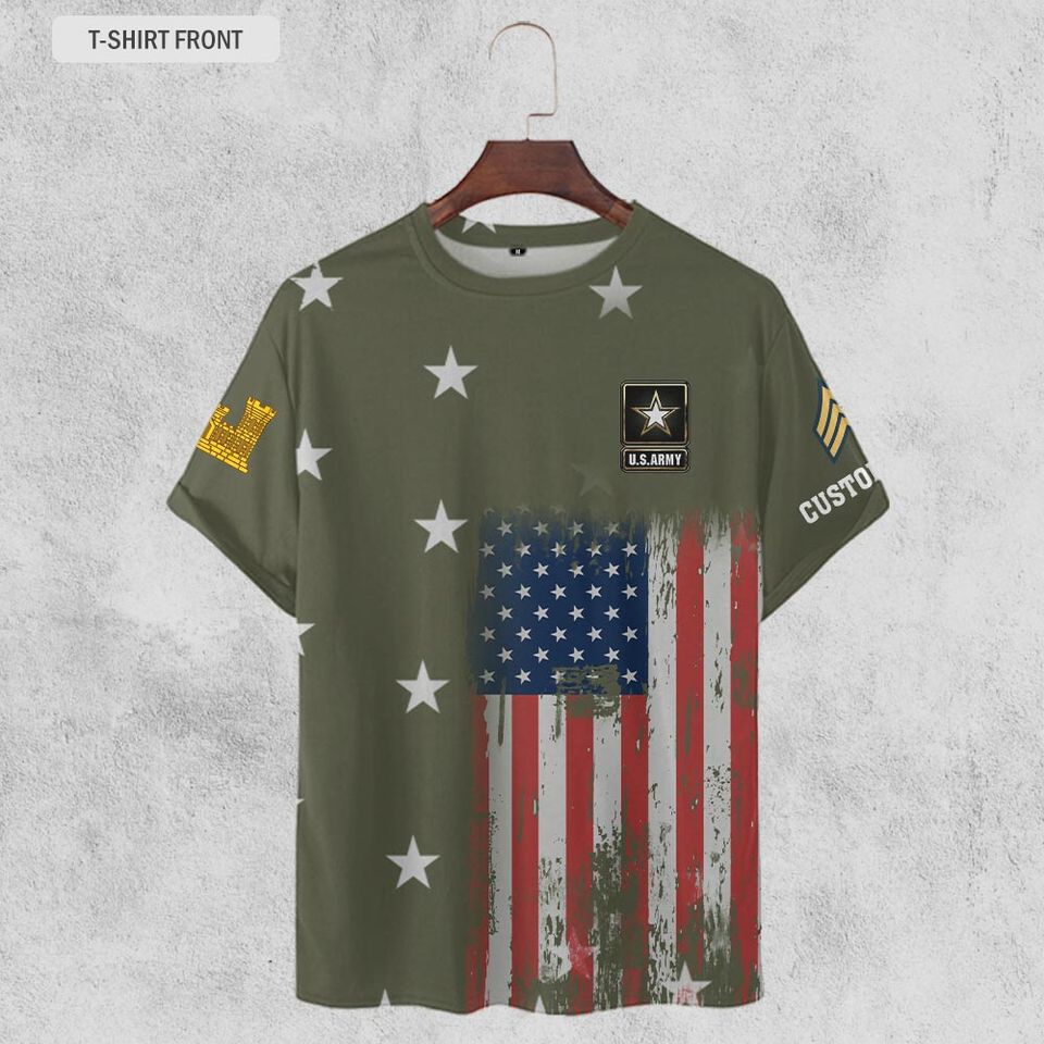 Customized Army Veteran 3D T-Shirt