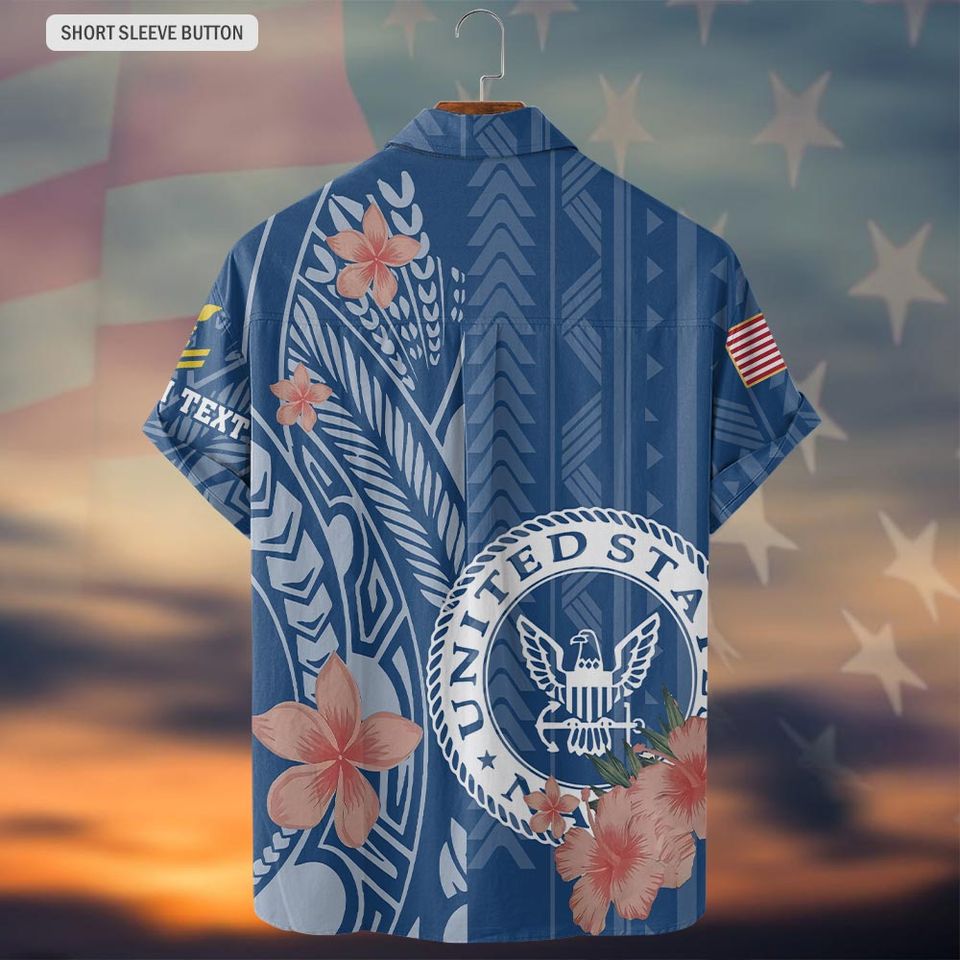 Customized US Veteran Tropical Aloha Hawaiian Shirt