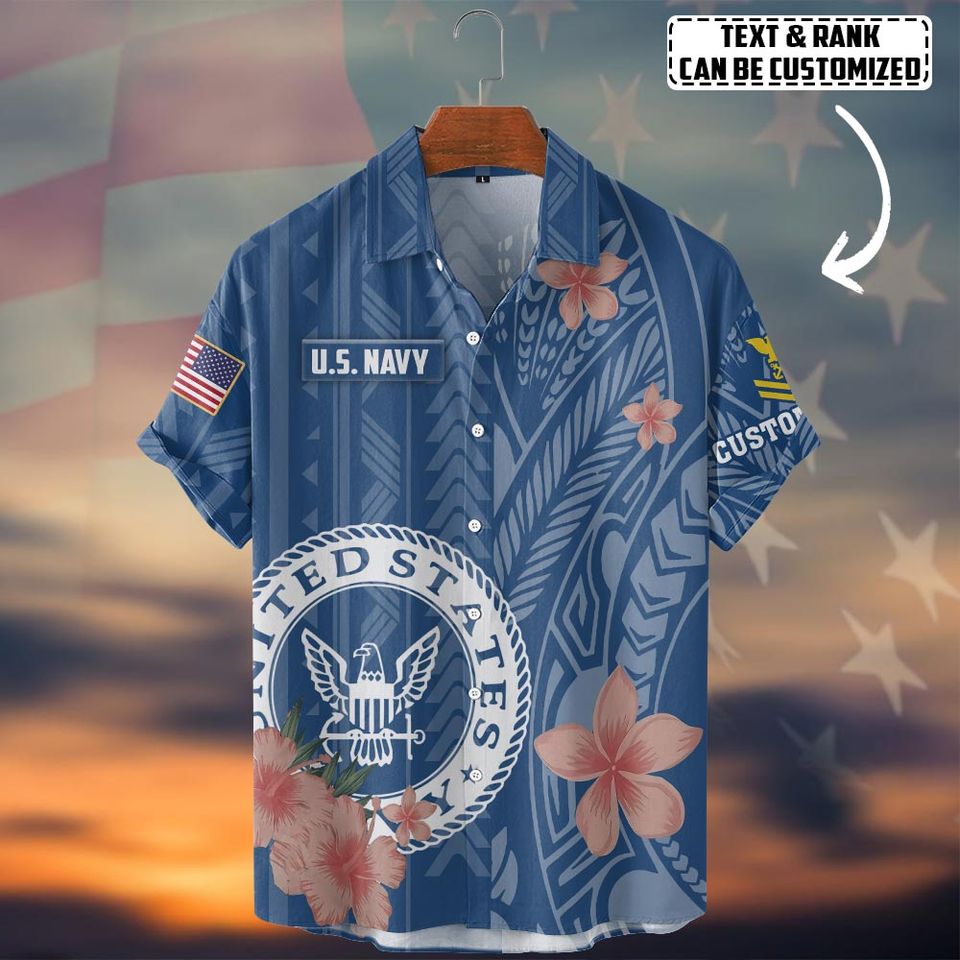 Customized US Veteran Tropical Aloha Hawaiian Shirt