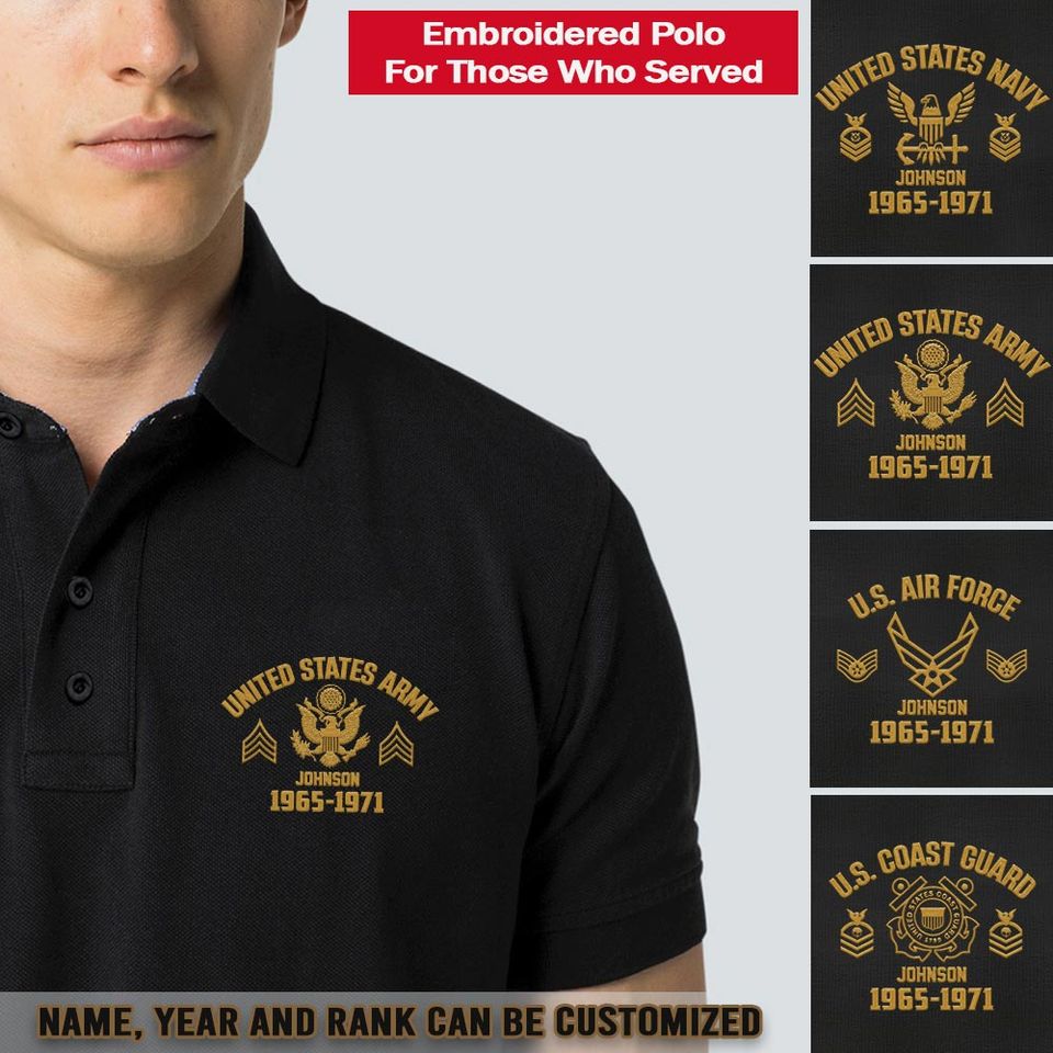 Customized U.S Veteran Polo Shirt