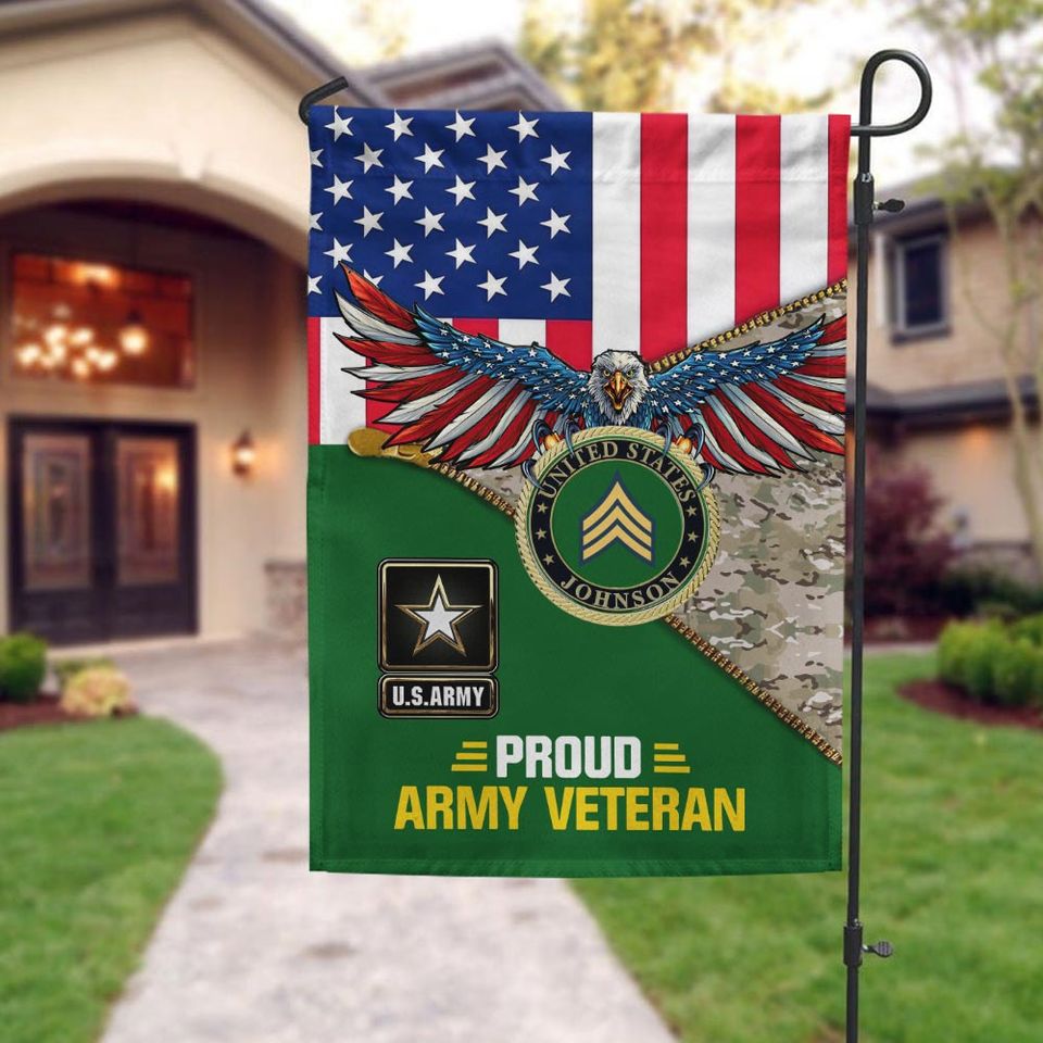 Customized Proud U.S Veteran Garden Flag