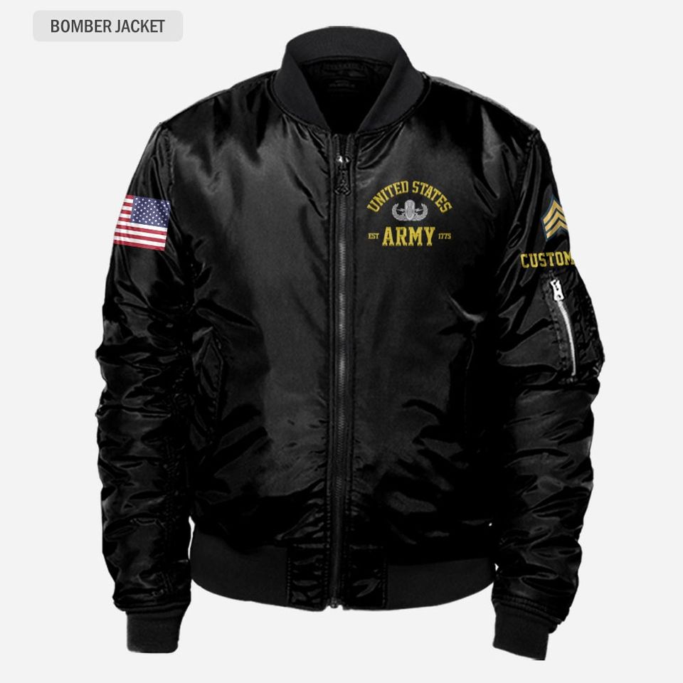 Customized US Army Skill Badges Bomber Jacket