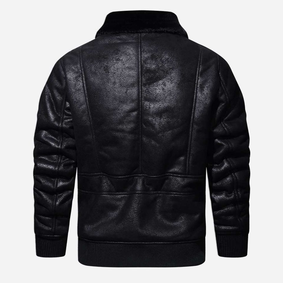 No custom Vest Fur Lapel Leather Jacket