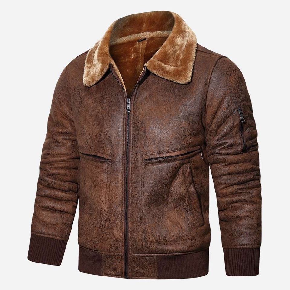 No custom Vest Fur Lapel Leather Jacket