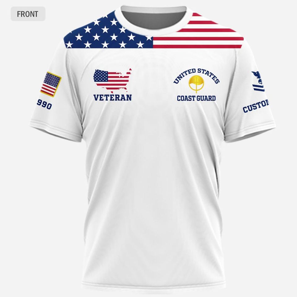 Customized Coast Guard Ratings 3D T-Shirt
