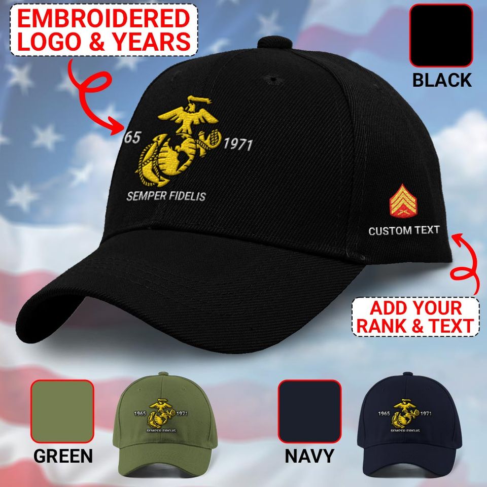 Customized Marines Insignias Embroidered Baseball Cap