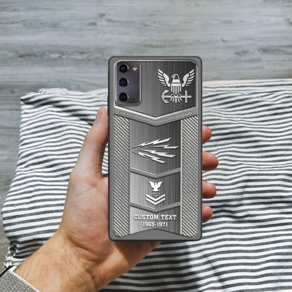 Customized US Navy Ratings Stainless Steel Pattern Phone Case
