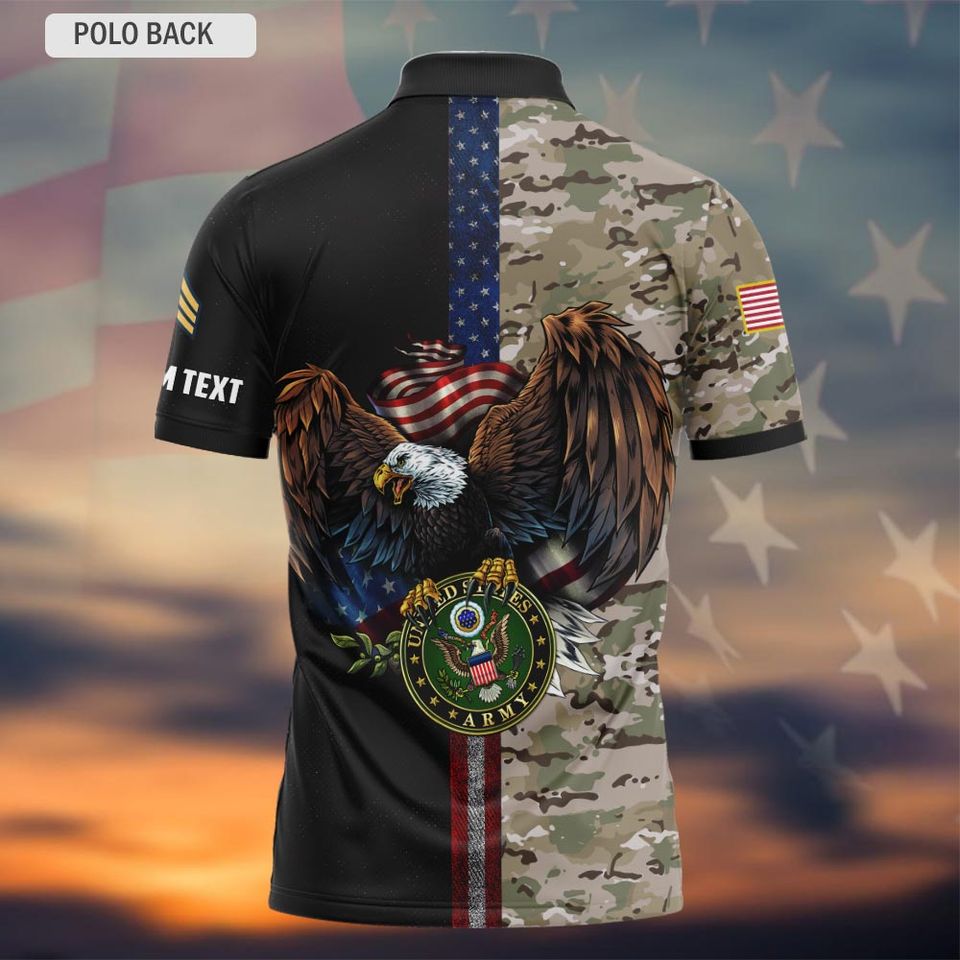 Customized U.S Veteran Camouflage Polo Shirt – Gift for Veterans