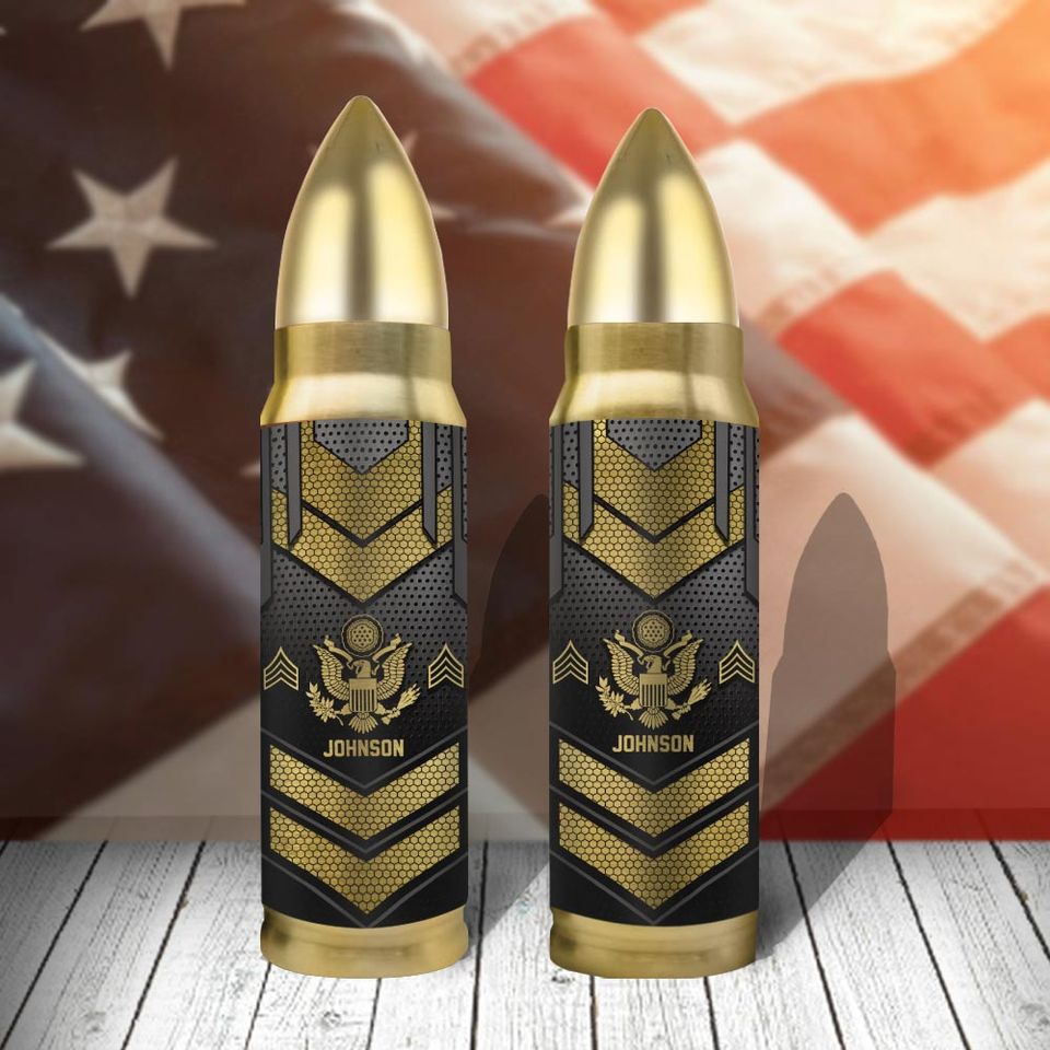 Customized U.S Veteran Bullet Tumbler