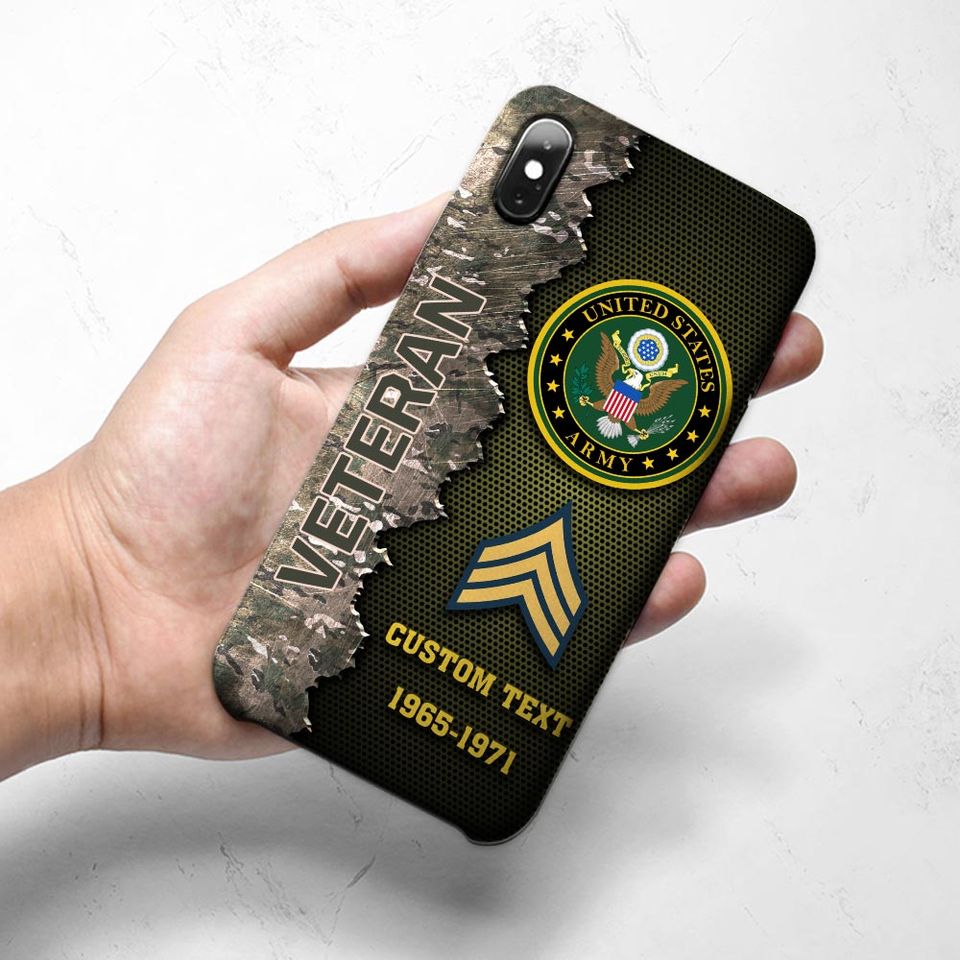 Customized US Veteran Camouflage Pattern Phone Case