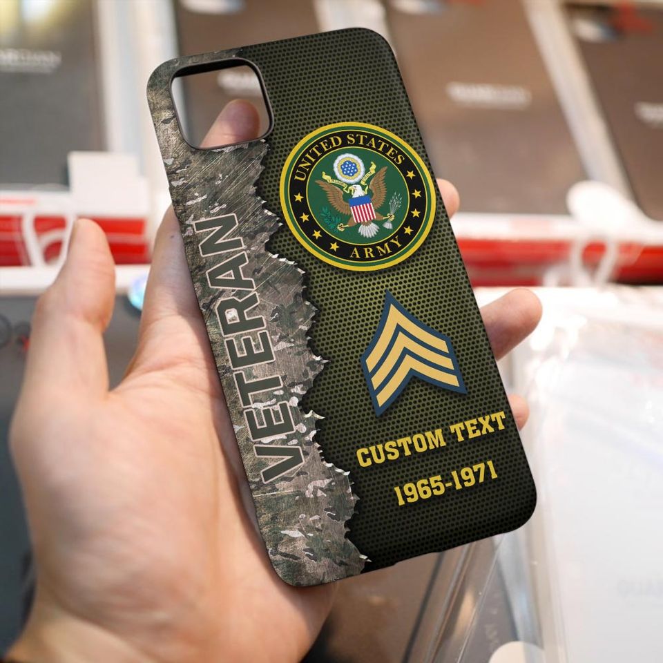 Customized US Veteran Camouflage Pattern Phone Case
