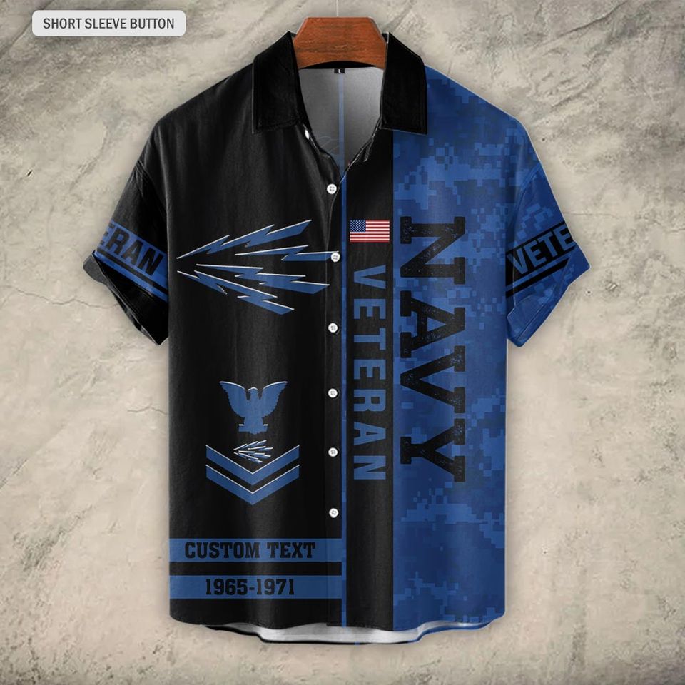Customized US Navy Ratings Veteran Proudly Served Hawaiian Shirt