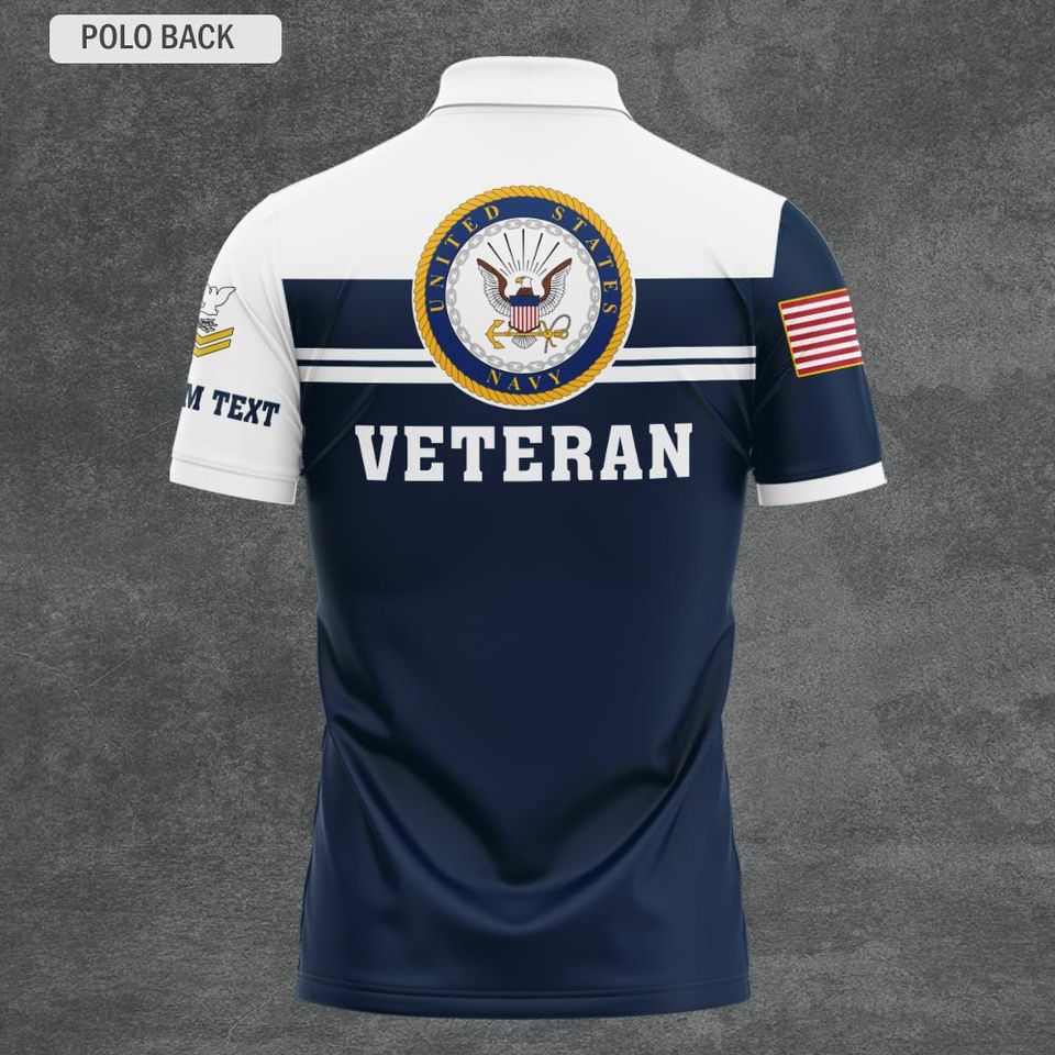 Customized Navy Ratings Polo Shirt
