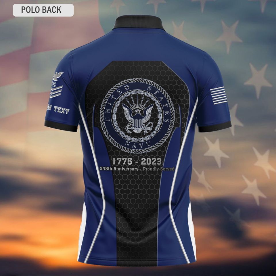 Customized U.S Navy Birthday 248th Anniversary Proudly Served – Polo Shirt