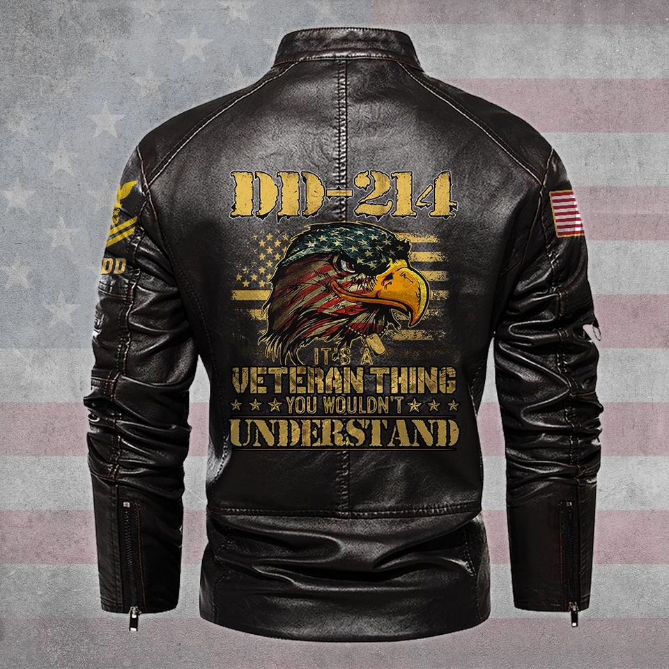 Customized DD-214 Stand Collar Leather Jackets