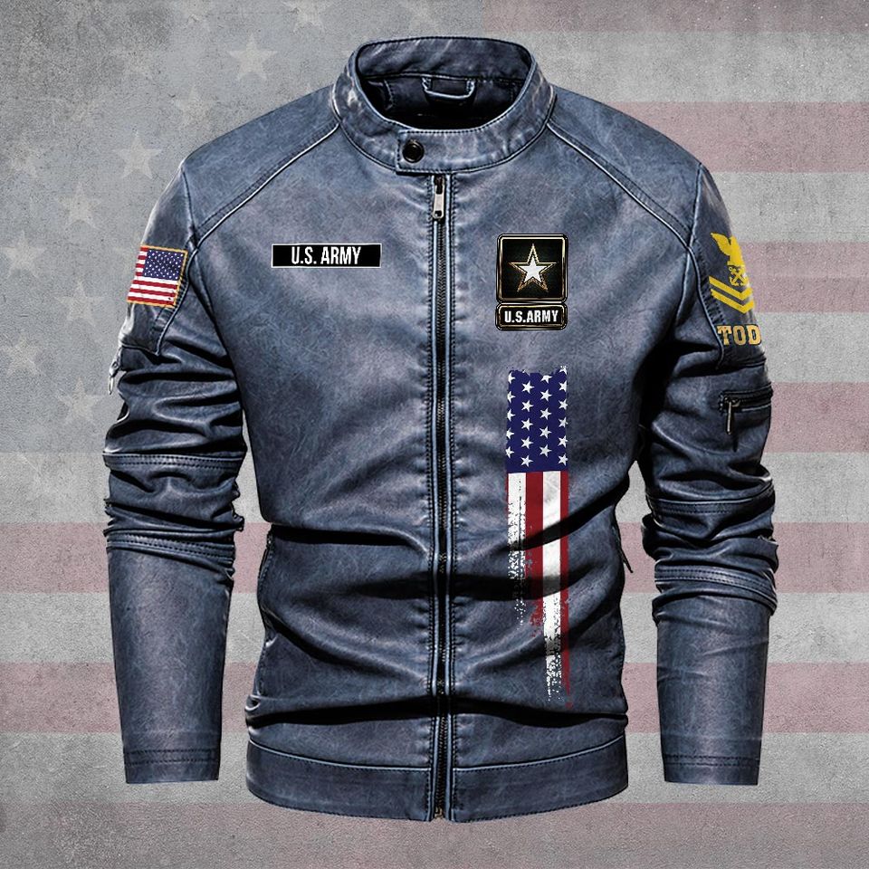 Customized DD-214 Stand Collar Leather Jackets
