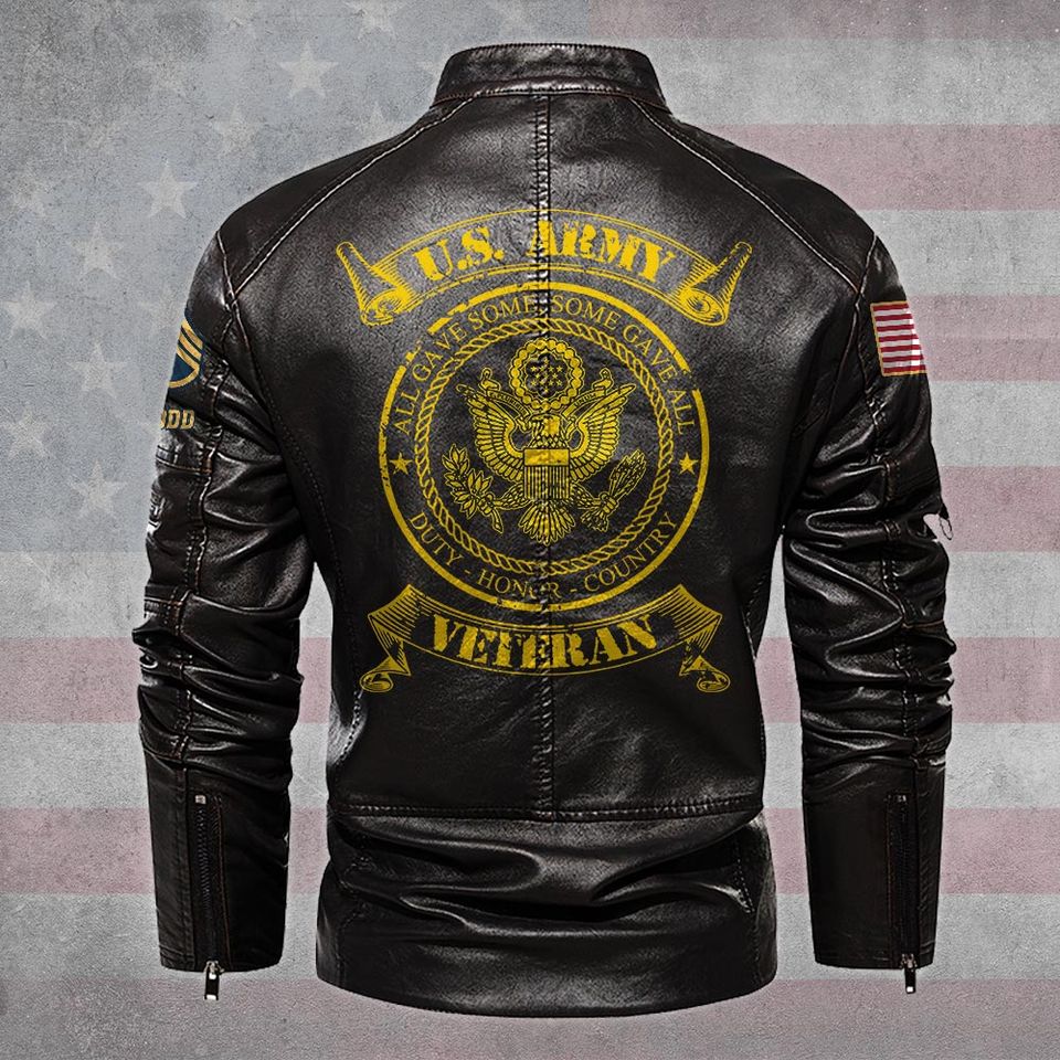 Customized U.S Veteran All Gave Some Stand Collar Leather Jackets