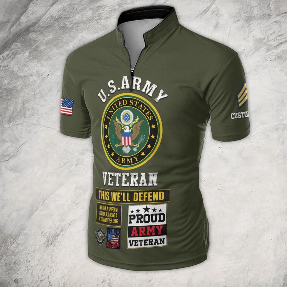 Customized US Veteran No One Fights Alone Bowling Jersey