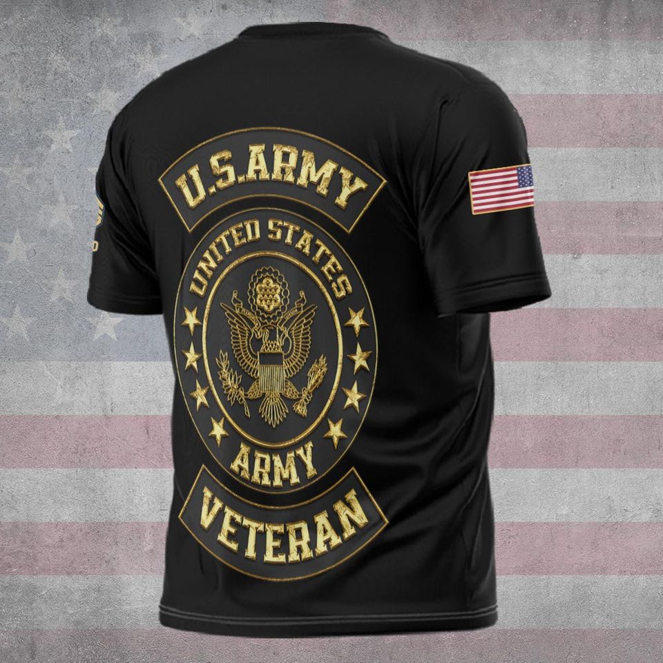TLT0034 | Customized Golden US Veteran 3D Tshirt