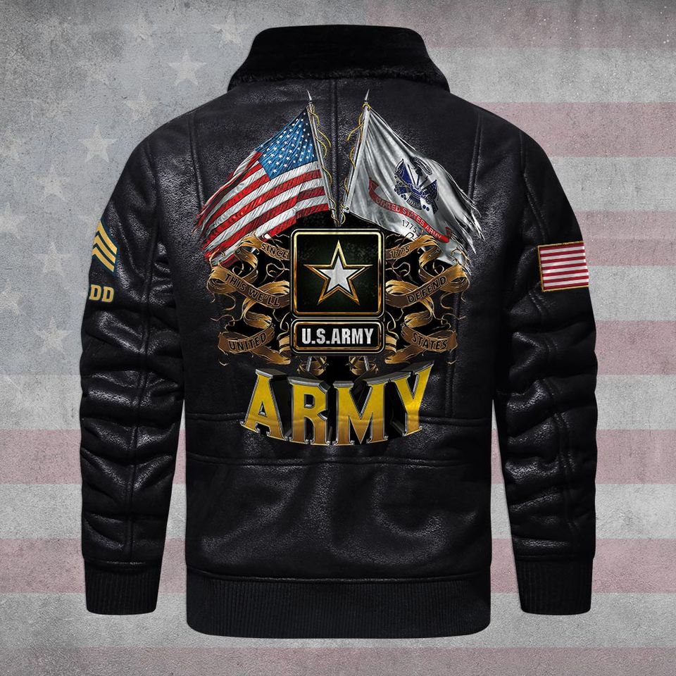 US Veteran Fur Lapel Leather Jacket
