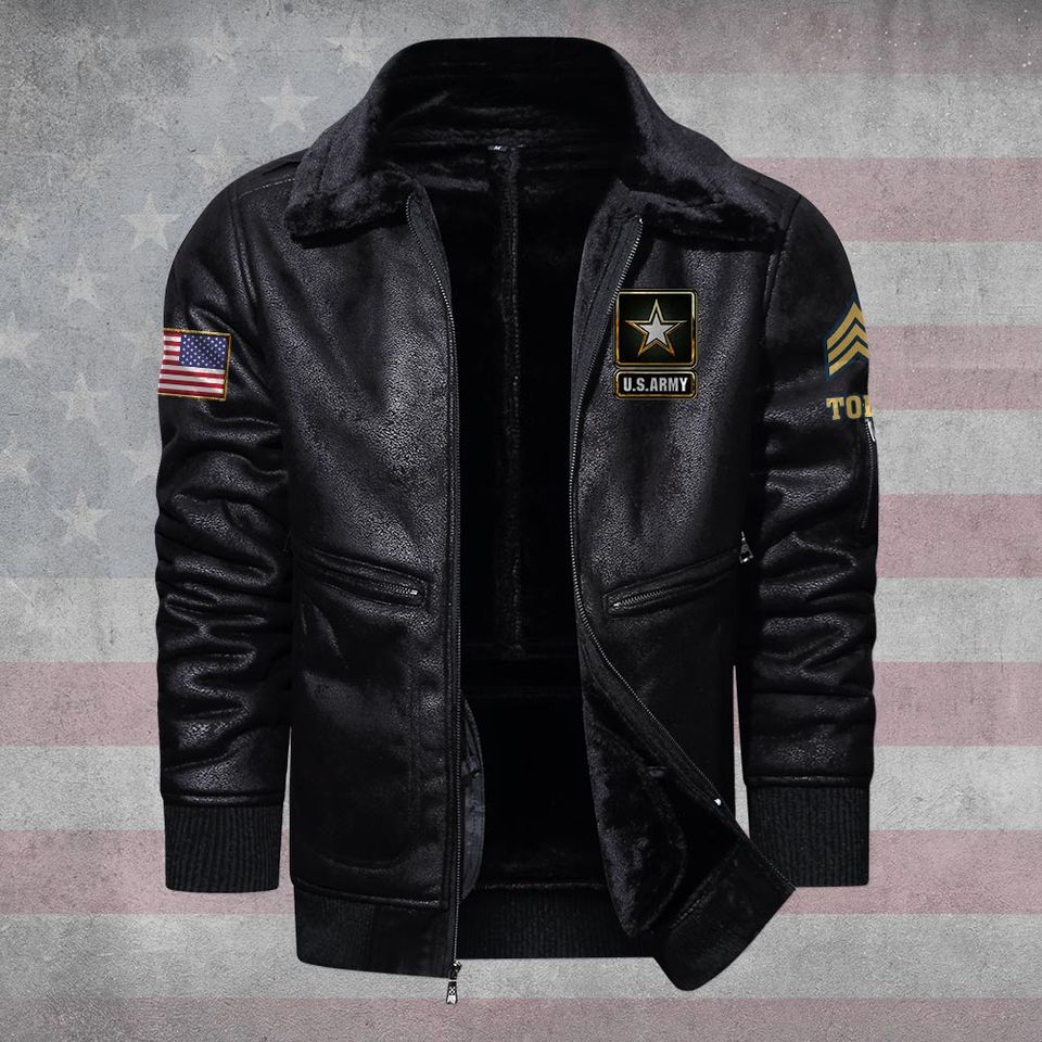 US Veteran Fur Lapel Leather Jacket